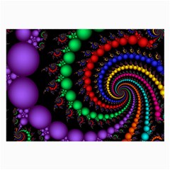 Fractal Background With High Quality Spiral Of Balls On Black Large Glasses Cloth by Amaryn4rt