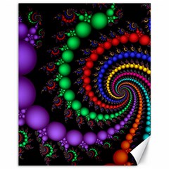 Fractal Background With High Quality Spiral Of Balls On Black Canvas 11  X 14   by Amaryn4rt