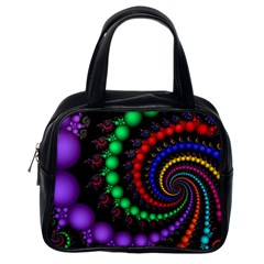 Fractal Background With High Quality Spiral Of Balls On Black Classic Handbags (one Side) by Amaryn4rt