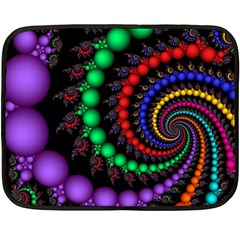 Fractal Background With High Quality Spiral Of Balls On Black Double Sided Fleece Blanket (mini)  by Amaryn4rt