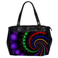 Fractal Background With High Quality Spiral Of Balls On Black Office Handbags by Amaryn4rt