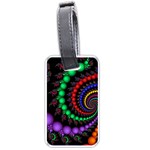 Fractal Background With High Quality Spiral Of Balls On Black Luggage Tags (One Side)  Front