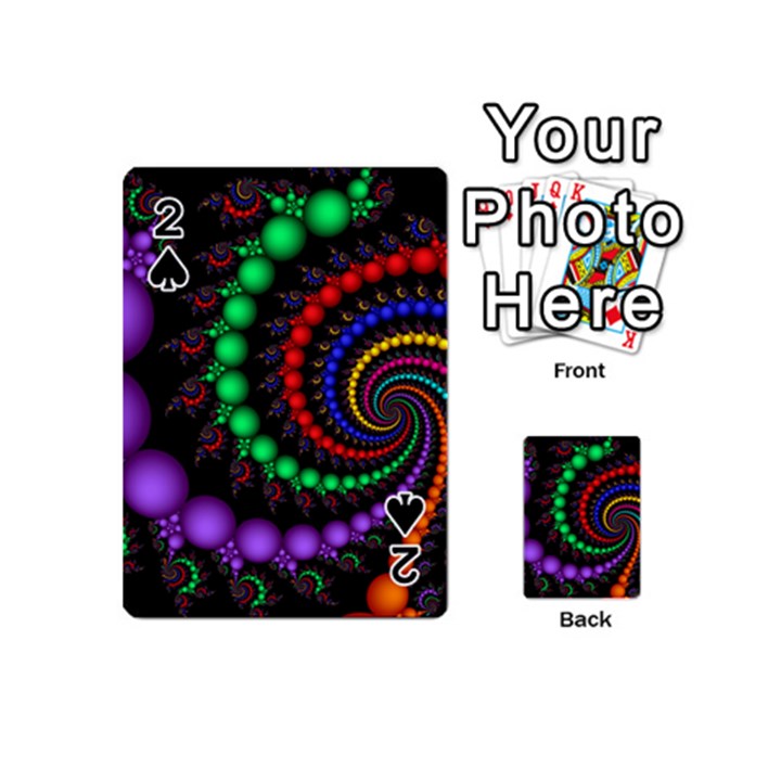 Fractal Background With High Quality Spiral Of Balls On Black Playing Cards 54 (Mini) 