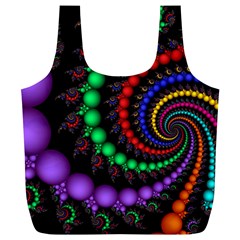 Fractal Background With High Quality Spiral Of Balls On Black Full Print Recycle Bags (l)  by Amaryn4rt