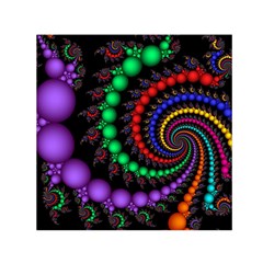 Fractal Background With High Quality Spiral Of Balls On Black Small Satin Scarf (square) by Amaryn4rt