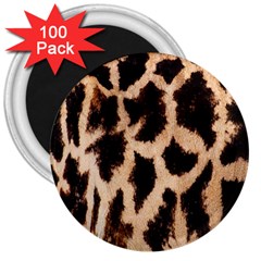 Yellow And Brown Spots On Giraffe Skin Texture 3  Magnets (100 Pack) by Amaryn4rt