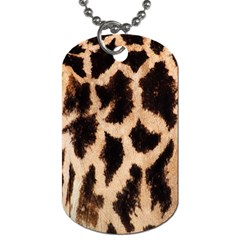 Yellow And Brown Spots On Giraffe Skin Texture Dog Tag (two Sides) by Amaryn4rt