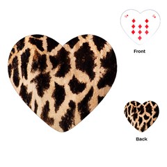 Yellow And Brown Spots On Giraffe Skin Texture Playing Cards (heart)  by Amaryn4rt