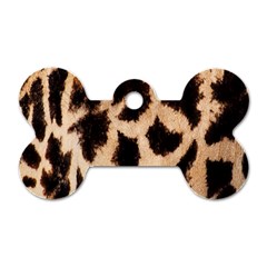 Yellow And Brown Spots On Giraffe Skin Texture Dog Tag Bone (two Sides) by Amaryn4rt