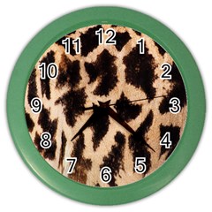 Yellow And Brown Spots On Giraffe Skin Texture Color Wall Clocks by Amaryn4rt