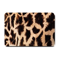 Yellow And Brown Spots On Giraffe Skin Texture Small Doormat  by Amaryn4rt