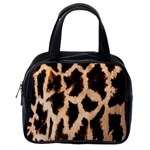 Yellow And Brown Spots On Giraffe Skin Texture Classic Handbags (One Side) Front