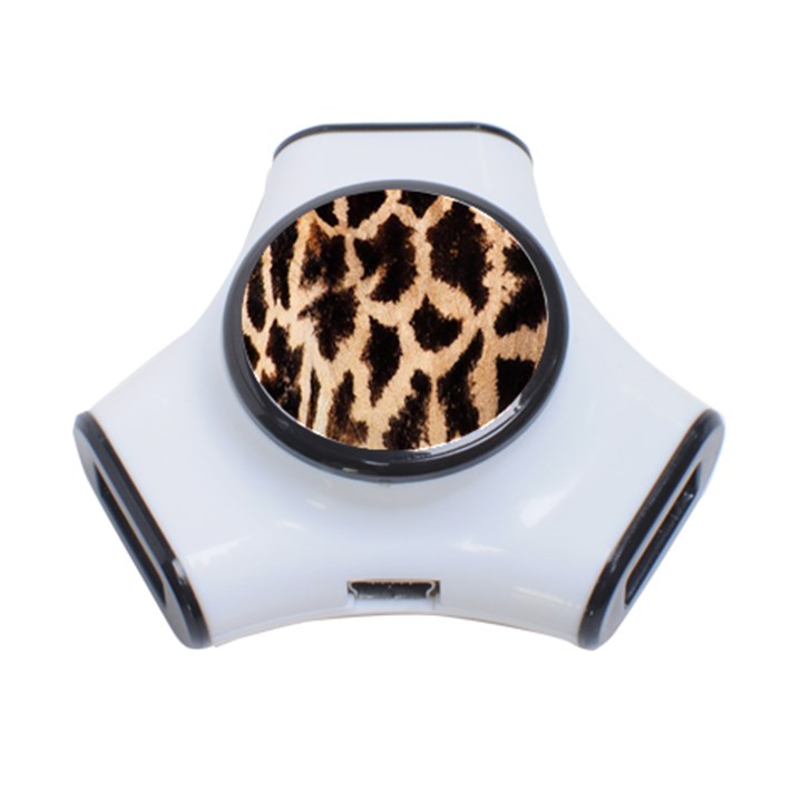 Yellow And Brown Spots On Giraffe Skin Texture 3-Port USB Hub