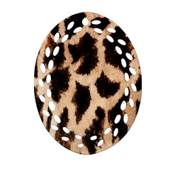 Yellow And Brown Spots On Giraffe Skin Texture Ornament (oval Filigree) by Amaryn4rt