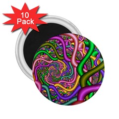 Fractal Background With Tangled Color Hoses 2 25  Magnets (10 Pack)  by Amaryn4rt