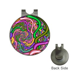 Fractal Background With Tangled Color Hoses Hat Clips With Golf Markers by Amaryn4rt