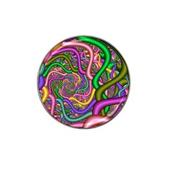 Fractal Background With Tangled Color Hoses Hat Clip Ball Marker by Amaryn4rt