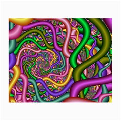 Fractal Background With Tangled Color Hoses Small Glasses Cloth by Amaryn4rt