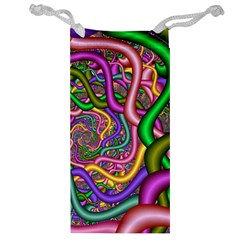 Fractal Background With Tangled Color Hoses Jewelry Bag by Amaryn4rt