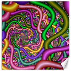 Fractal Background With Tangled Color Hoses Canvas 12  X 12   by Amaryn4rt