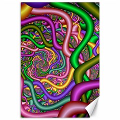 Fractal Background With Tangled Color Hoses Canvas 12  X 18   by Amaryn4rt