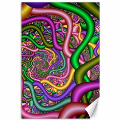 Fractal Background With Tangled Color Hoses Canvas 24  X 36  by Amaryn4rt