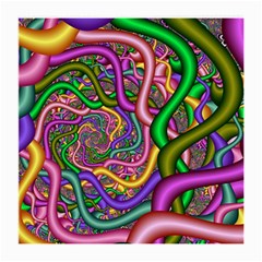 Fractal Background With Tangled Color Hoses Medium Glasses Cloth (2-side) by Amaryn4rt