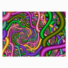 Fractal Background With Tangled Color Hoses Large Glasses Cloth by Amaryn4rt