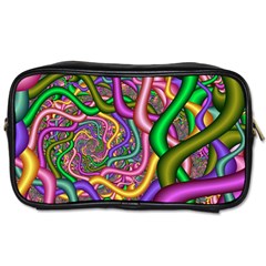 Fractal Background With Tangled Color Hoses Toiletries Bags 2-side by Amaryn4rt