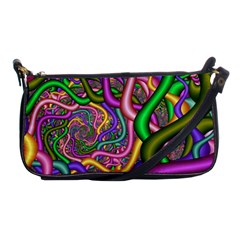 Fractal Background With Tangled Color Hoses Shoulder Clutch Bags by Amaryn4rt