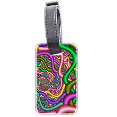 Fractal Background With Tangled Color Hoses Luggage Tags (two Sides) by Amaryn4rt