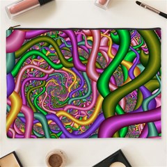 Fractal Background With Tangled Color Hoses Cosmetic Bag (xxxl)  by Amaryn4rt