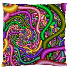 Fractal Background With Tangled Color Hoses Standard Flano Cushion Case (two Sides) by Amaryn4rt