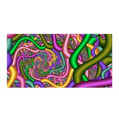 Fractal Background With Tangled Color Hoses Satin Wrap by Amaryn4rt