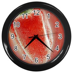 Red Pepper And Bubbles Wall Clocks (black) by Amaryn4rt