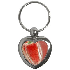 Red Pepper And Bubbles Key Chains (heart)  by Amaryn4rt