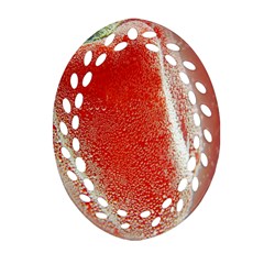 Red Pepper And Bubbles Oval Filigree Ornament (two Sides) by Amaryn4rt