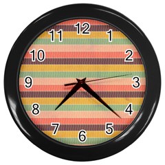 Abstract Vintage Lines Background Pattern Wall Clocks (black)