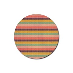 Abstract Vintage Lines Background Pattern Rubber Round Coaster (4 Pack)  by Amaryn4rt