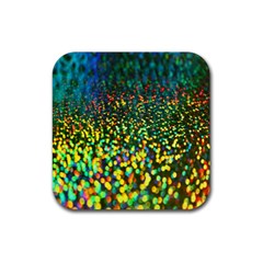 Construction Paper Iridescent Rubber Coaster (square)  by Amaryn4rt