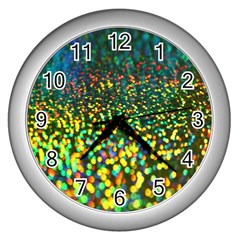 Construction Paper Iridescent Wall Clocks (silver)  by Amaryn4rt