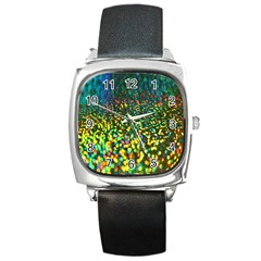 Construction Paper Iridescent Square Metal Watch by Amaryn4rt