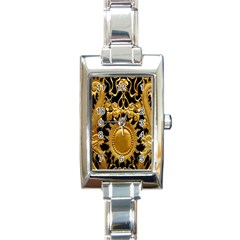 Golden Sun Rectangle Italian Charm Watch by Amaryn4rt