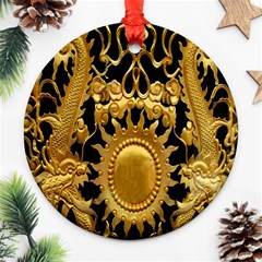 Golden Sun Ornament (round) by Amaryn4rt