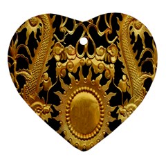 Golden Sun Ornament (heart) by Amaryn4rt