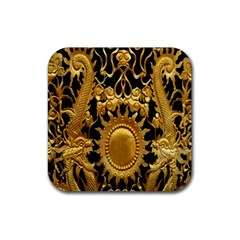 Golden Sun Rubber Coaster (square)  by Amaryn4rt