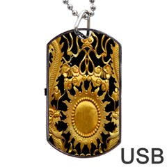 Golden Sun Dog Tag Usb Flash (two Sides) by Amaryn4rt