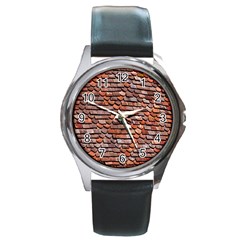 Roof Tiles On A Country House Round Metal Watch by Amaryn4rt