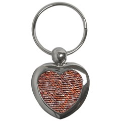 Roof Tiles On A Country House Key Chains (heart)  by Amaryn4rt