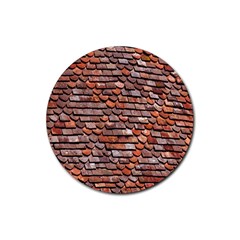 Roof Tiles On A Country House Rubber Round Coaster (4 Pack)  by Amaryn4rt